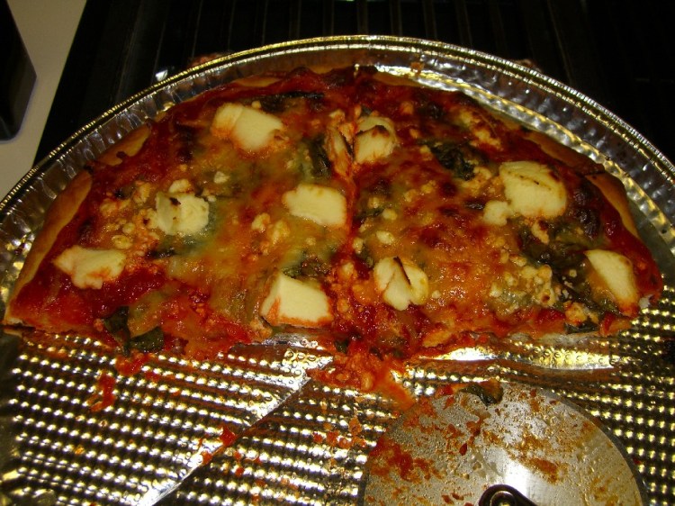 Four cheese basil pizza