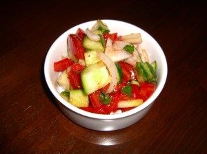 Tomato and cucumber salad